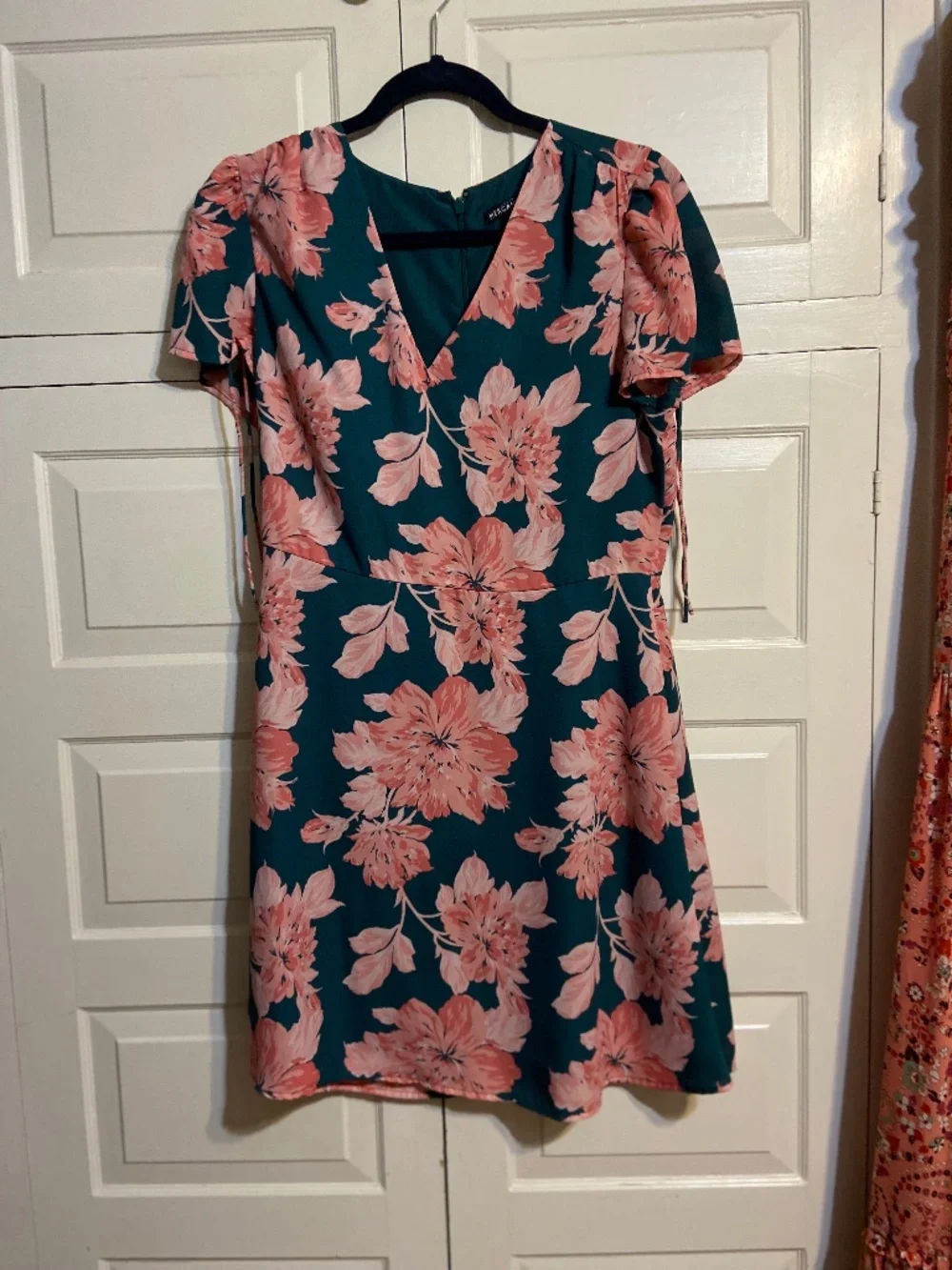 J.Crew Dress Green with Pink Floral Design